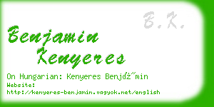 benjamin kenyeres business card